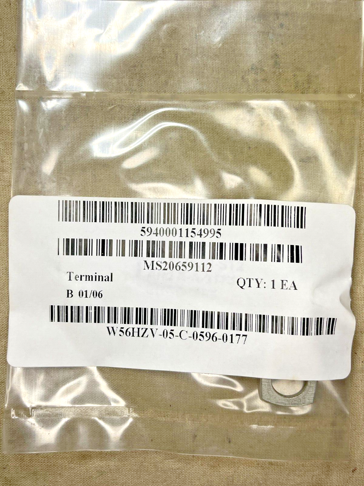 MRAP - M-ATV MS20659-112 4AN AWG 3/8'' TERMINAL LUG 10503497 5940-00-115-4995
