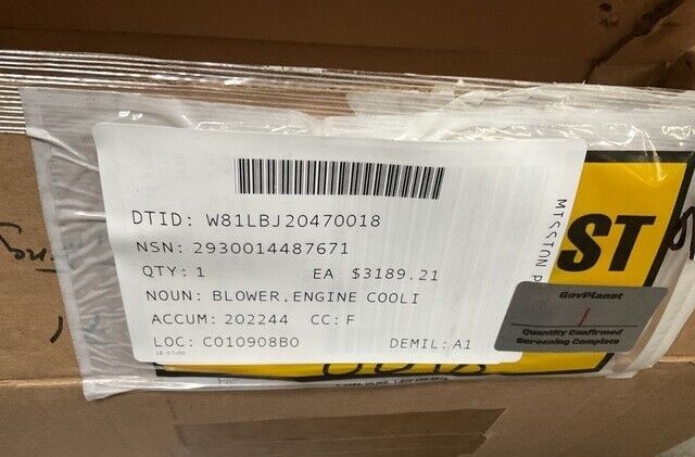 MTU America 23516738 Diesel Engine Cooling System Blower 2930-01-448-7671 NOS