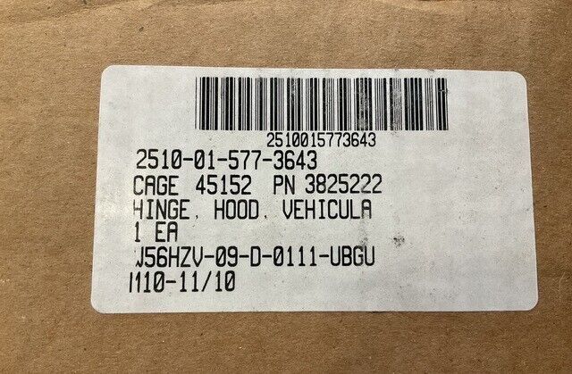 MILITARY MRAP M-ATV 3825222 VEHICULAR HOOD HINGE LWR,WLDMT 2510-01-577-3643