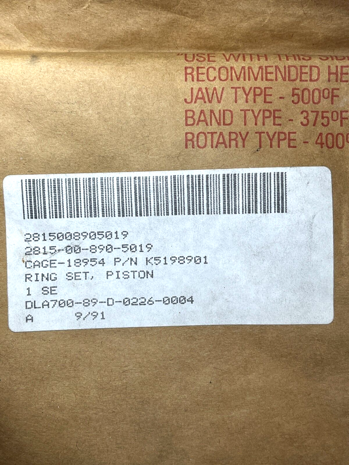 GENUINE M-113A1 M-113A2 KORODY K5198901 PISTON RING SET 5198901 2815-00-890-5019