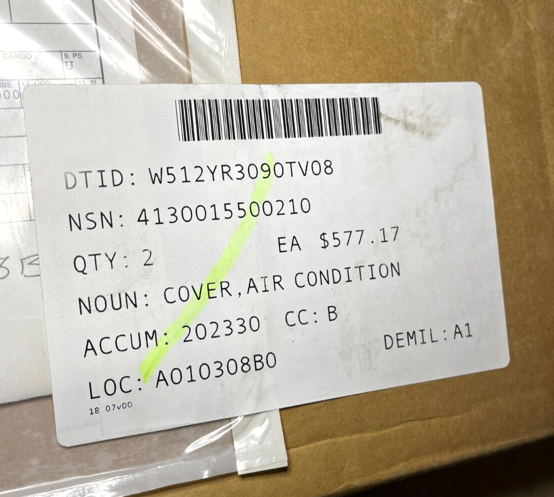 ECU SPLIT PACK 24000 BTUH 500K2803 AIR CONDITIONER FABRIC COVER 4130-01-550-0210