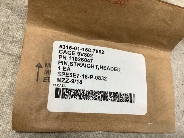US MILITARY 11826047 STRAIGHT HEADED PIN NSN 5315-01-158-7862