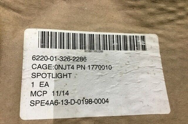 GENUINE MILITARY HEMTT HUMVEE TRUCKS SPOTLIGHT 24V MAGNETIC WORK LIGHT 1770010