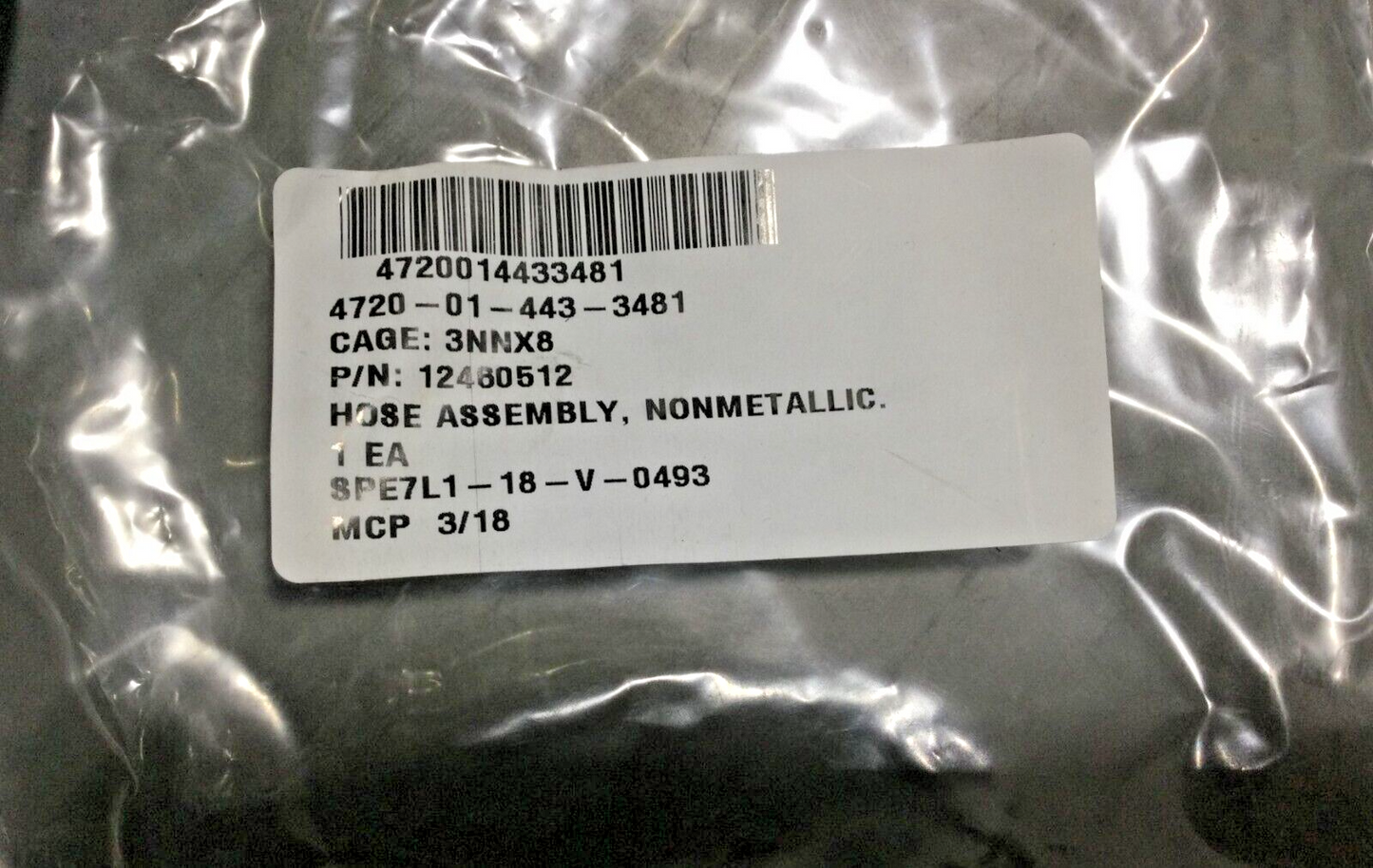 M998 HMMWV HUMVEE BRAKE LINE,REAR CALIPER LH HOSE ASSY 12460512 4720-01-443-3481