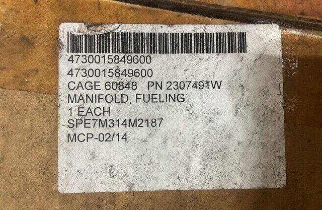 ALLIED SYSTEMS 2307491W LOGIC CONTROL FUELING MANIFOLD 4730-01-584-9600