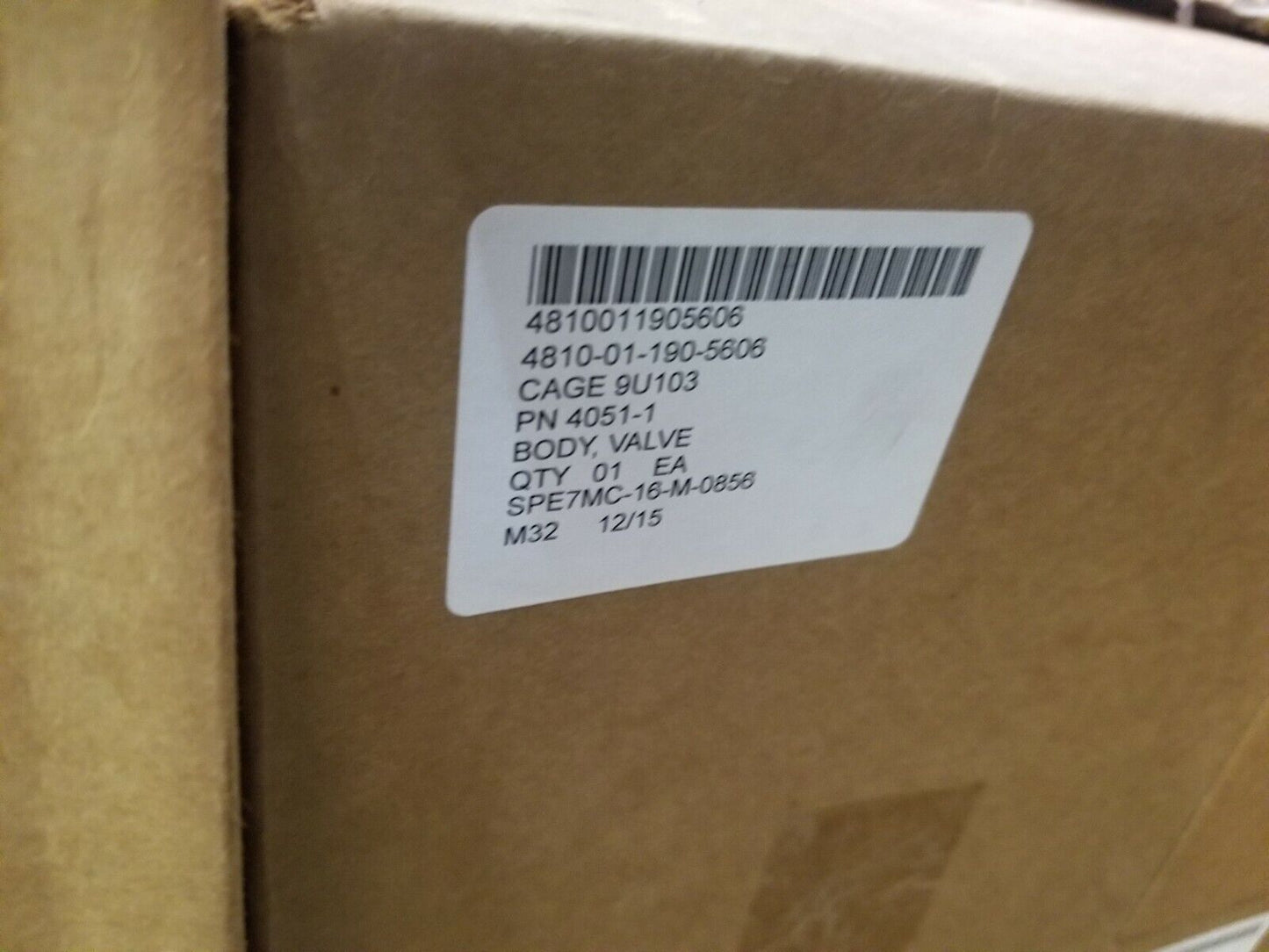 HEMTT M977 M1062 Tanker Body Valve  4051-1	 2BA79	 4810-01-190-5606