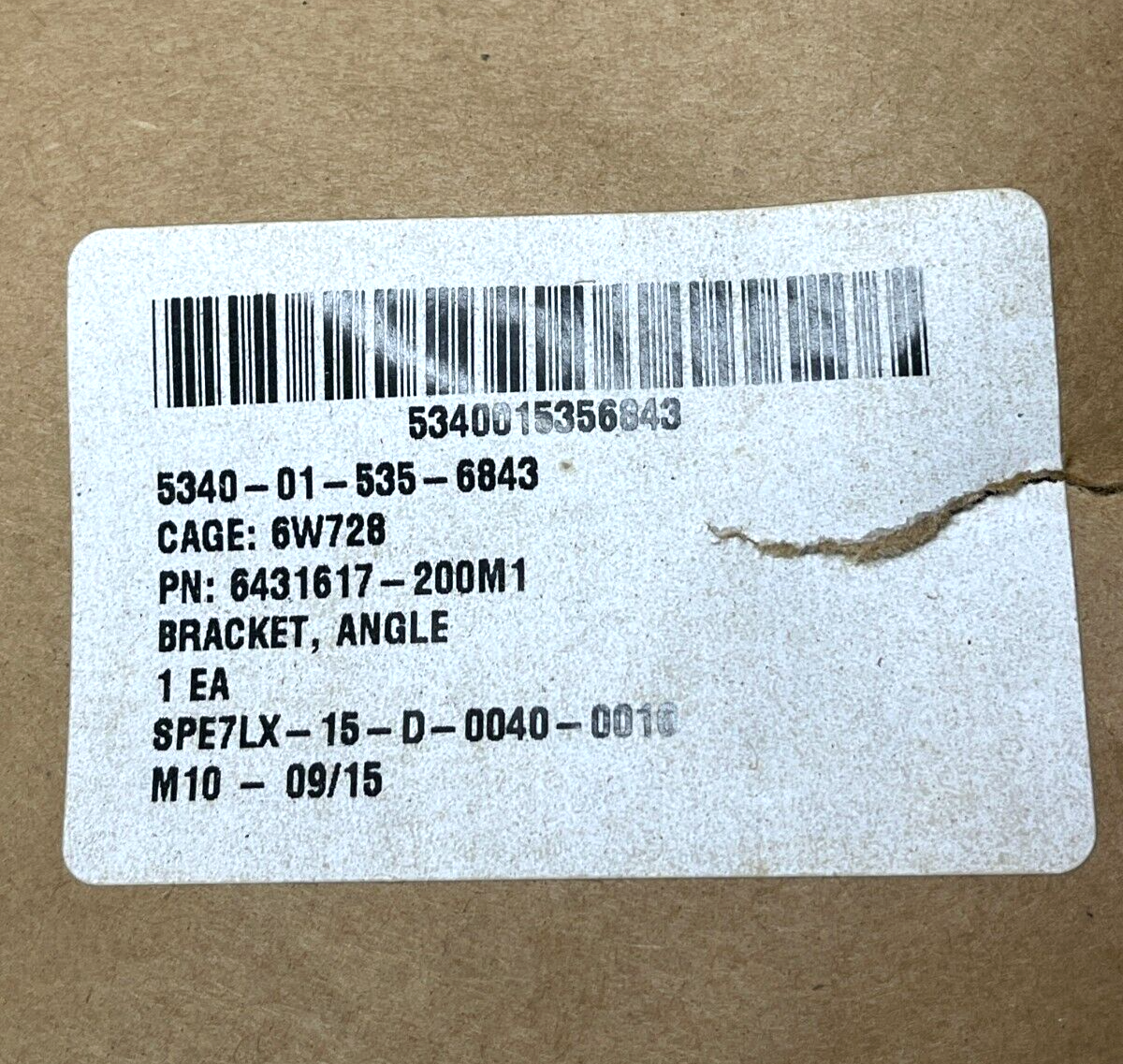 HMMWV HUMVEE TURRET BAE SYSTEMS 6431617-200M1 ANGLE BRACKET 5340-01-535-6843