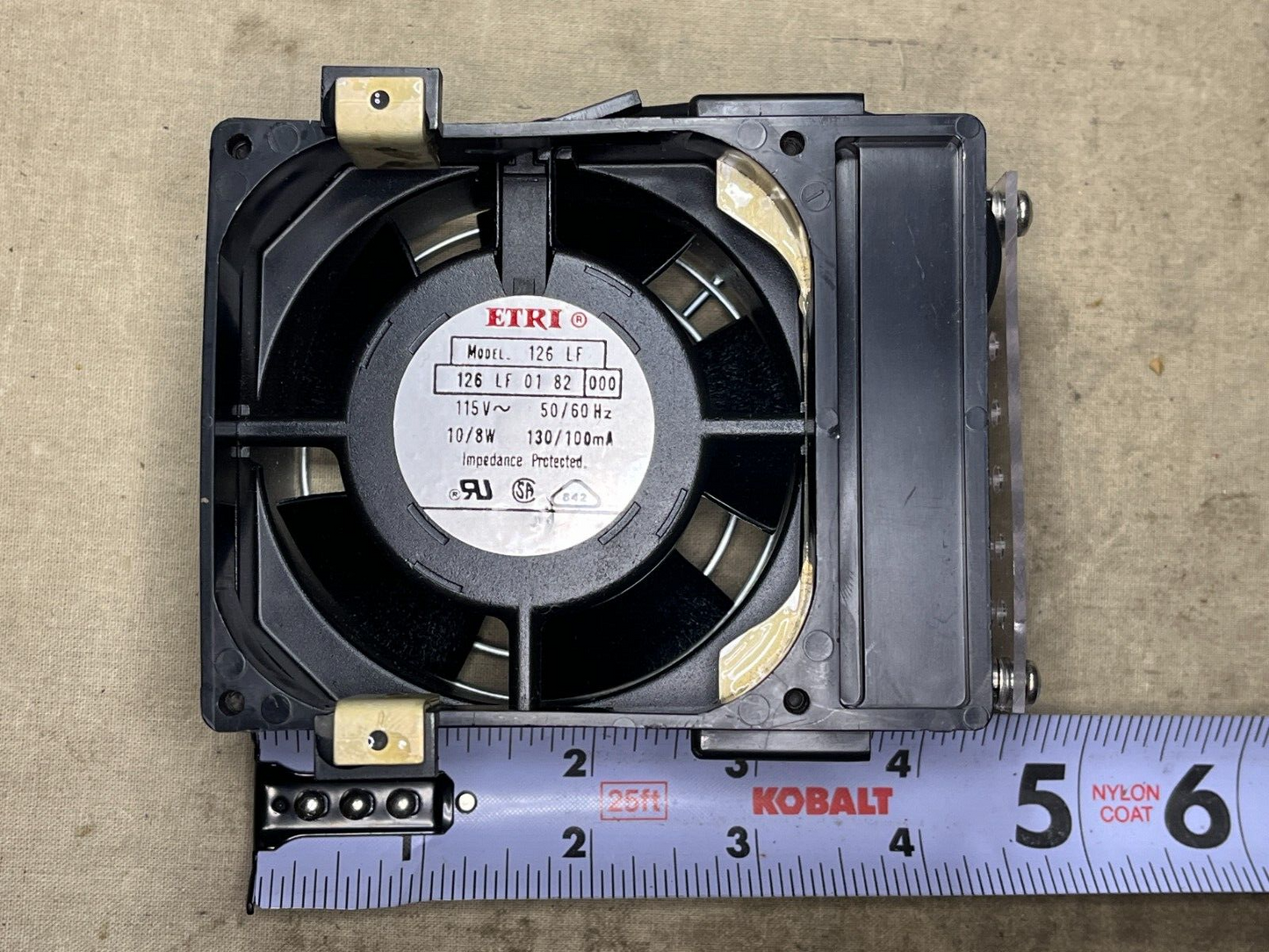 ETRI 2846327-2 115V 10/8W 50/60HZ ELECTRIC MOTOR TUBEAXIAL FAN 4140-01-238-1702