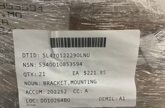 MILITARY M939 12256095 HOOD SUPPORT MOUNTING BRACKET 5340-01-085-3594