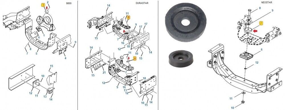 MRAP, IHC TRUCK 1664726C2 RESILIENT MOUNT INSULATOR, SNUBBER 5340-01-518-0570