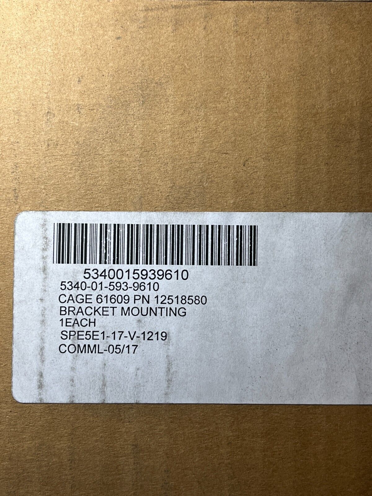 MILITARY UTILITY TRUCK 12518580 SIDE STOWAGE MOUNTING BRACKET 5340-01-593-9610