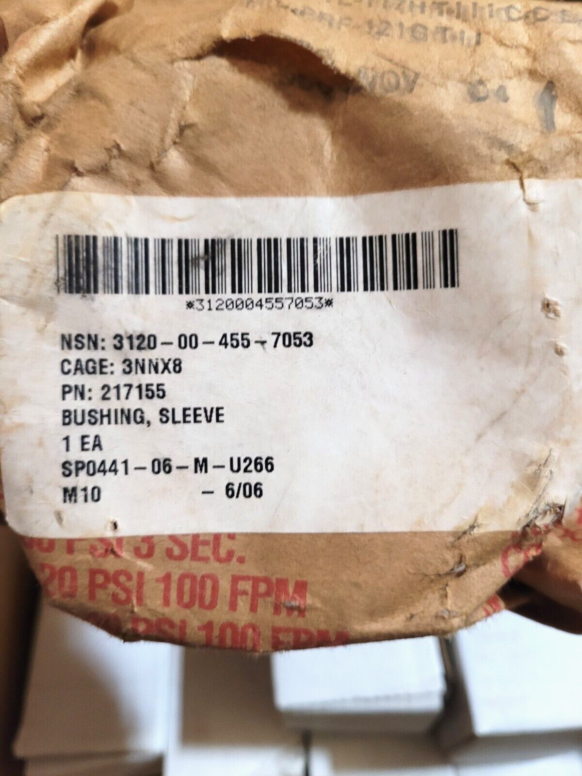 GENUINE OEM SLEEVE BUSHING NSN 3120-00-455-7053 P/N 217155 M9 ACE DANA BAE
