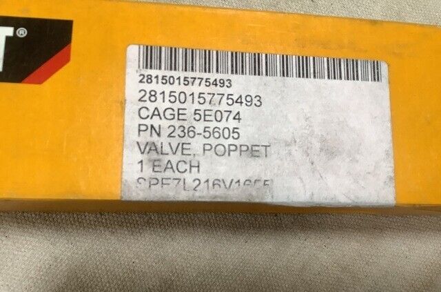 M1074,M1075, M1076 Cat 236-5605 Engine Intake Poppet Valves 2815-01-577-5493