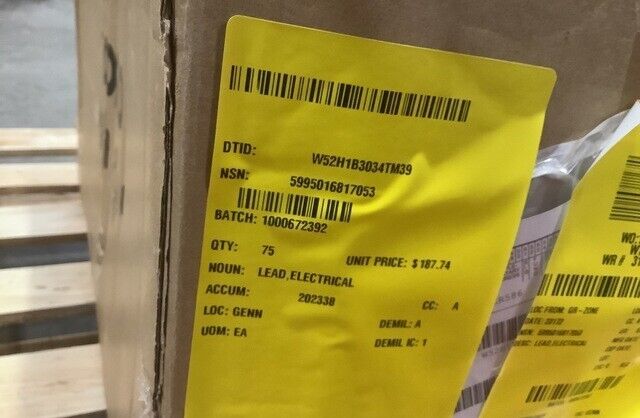 (1EA) USGI MILITARY A3297800 ELECTRICAL LEAD CABLE ASSEMBLY 5995-01-681-7053