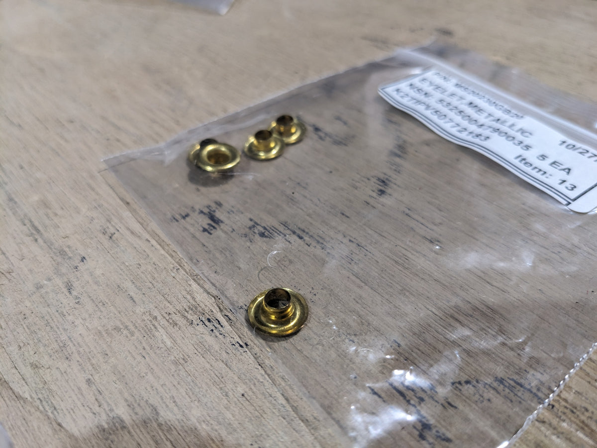 National Aerospace Standards MS20230GB20 Metallic Eyelet - NSN 5325-00-479-0035 - inventory label