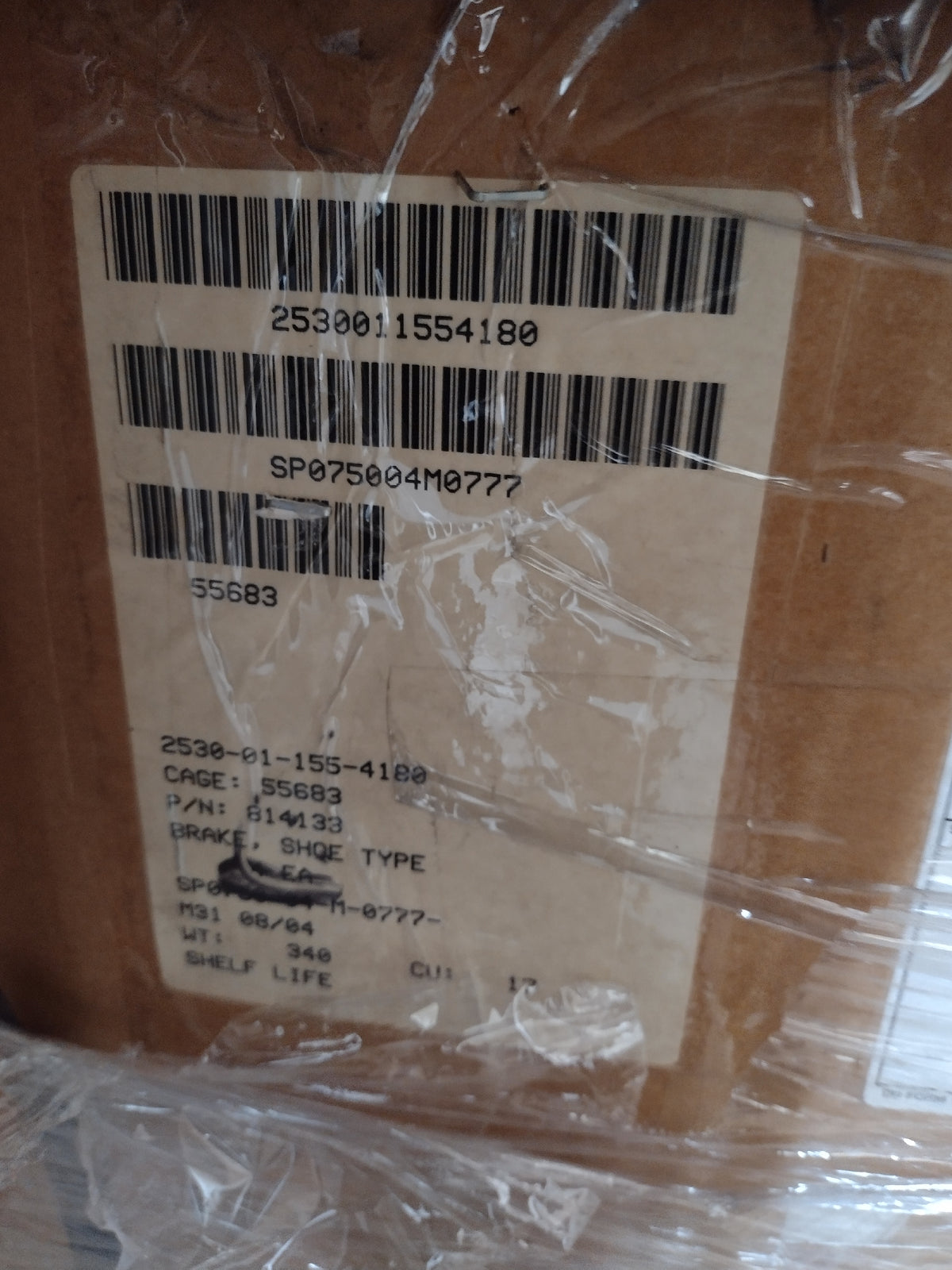 Dana Commercial Vehicle Products 1006813 Shoe Type Brake - NSN 2530-01-155-4180 - inventory label
