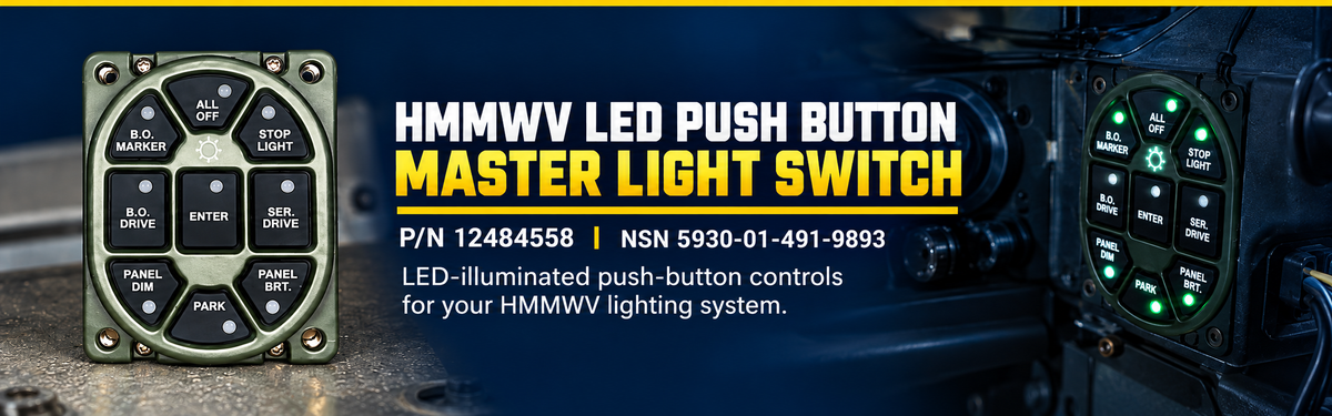 HMMWV Humvee M998 Led Push Button Master Light Switch 12484558 Military OEM | NSN 5930-01-491-9893