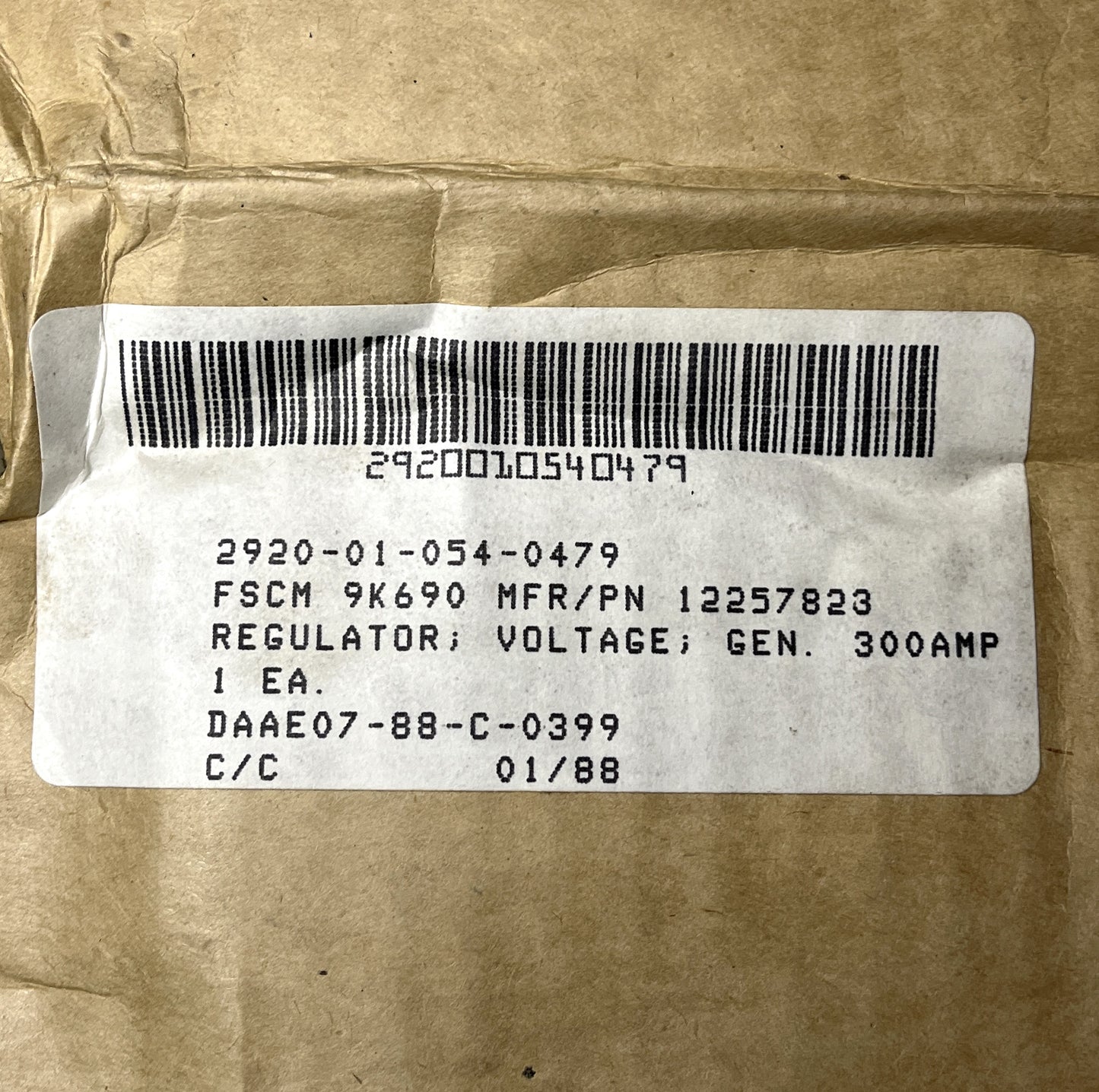 300 AMP / 24V REGULATOR 12257823 / 2920-01-054-0479