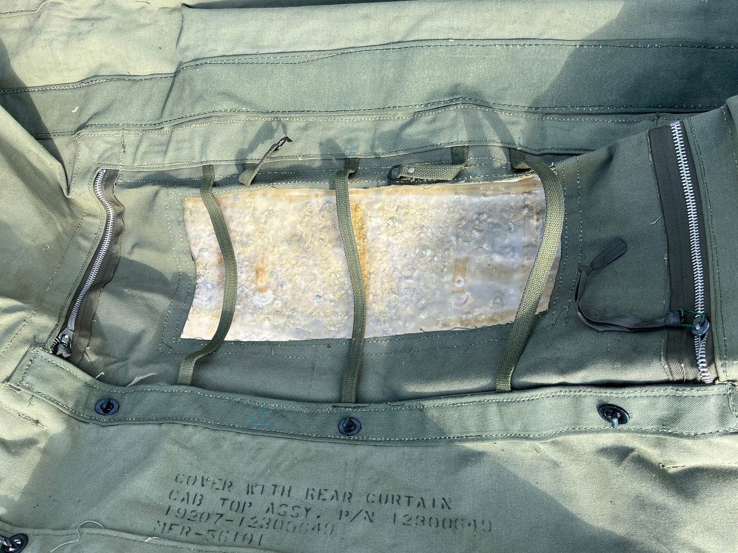 M35A2 2.5 TON CANVAS CAB COVER 12300649 2540-01-155-0104