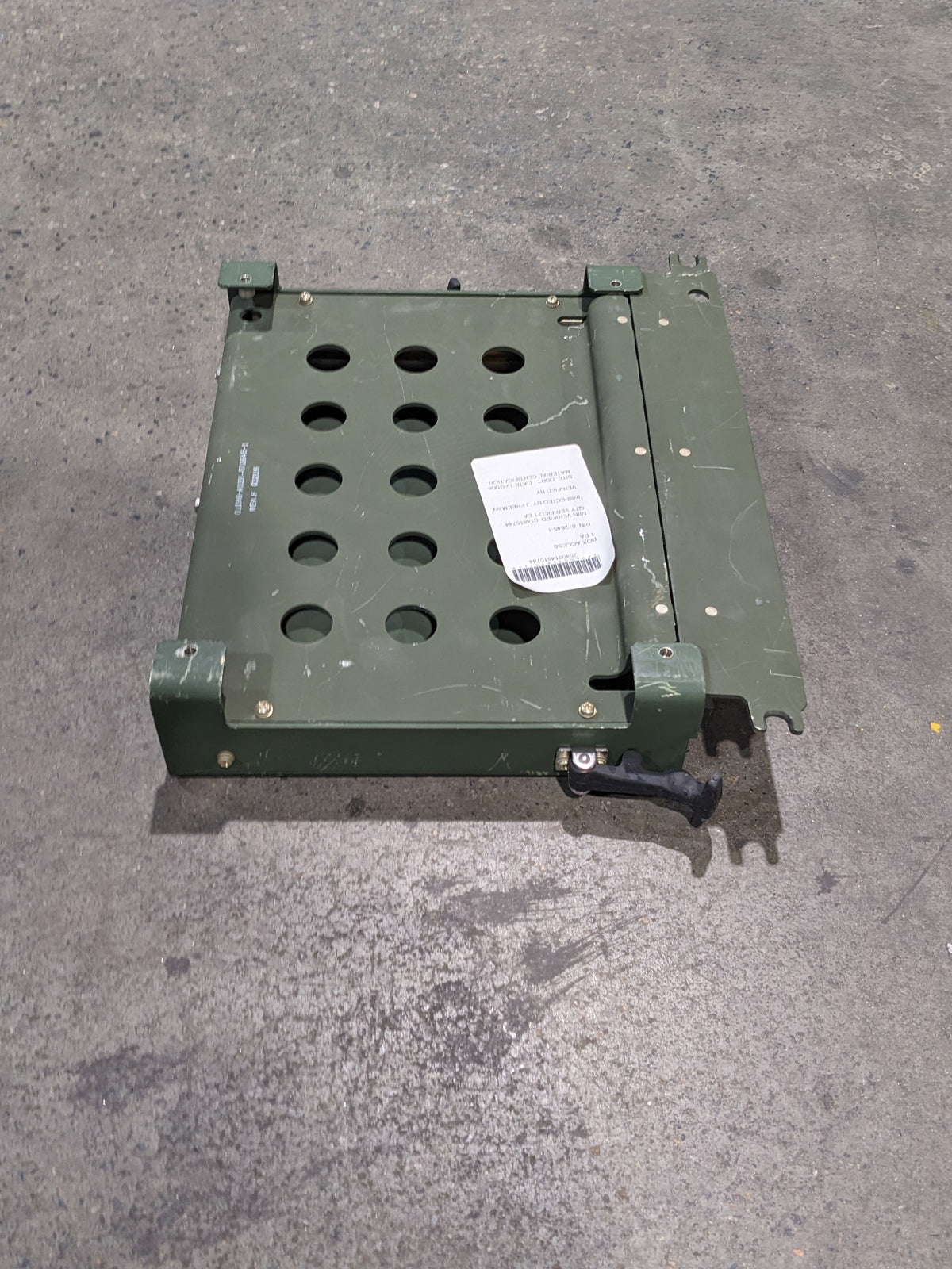 ACE Electronics Defense Systems 872845-1 Accessories Stowage Box - NSN 2540-01-481-5744 - inventory label
