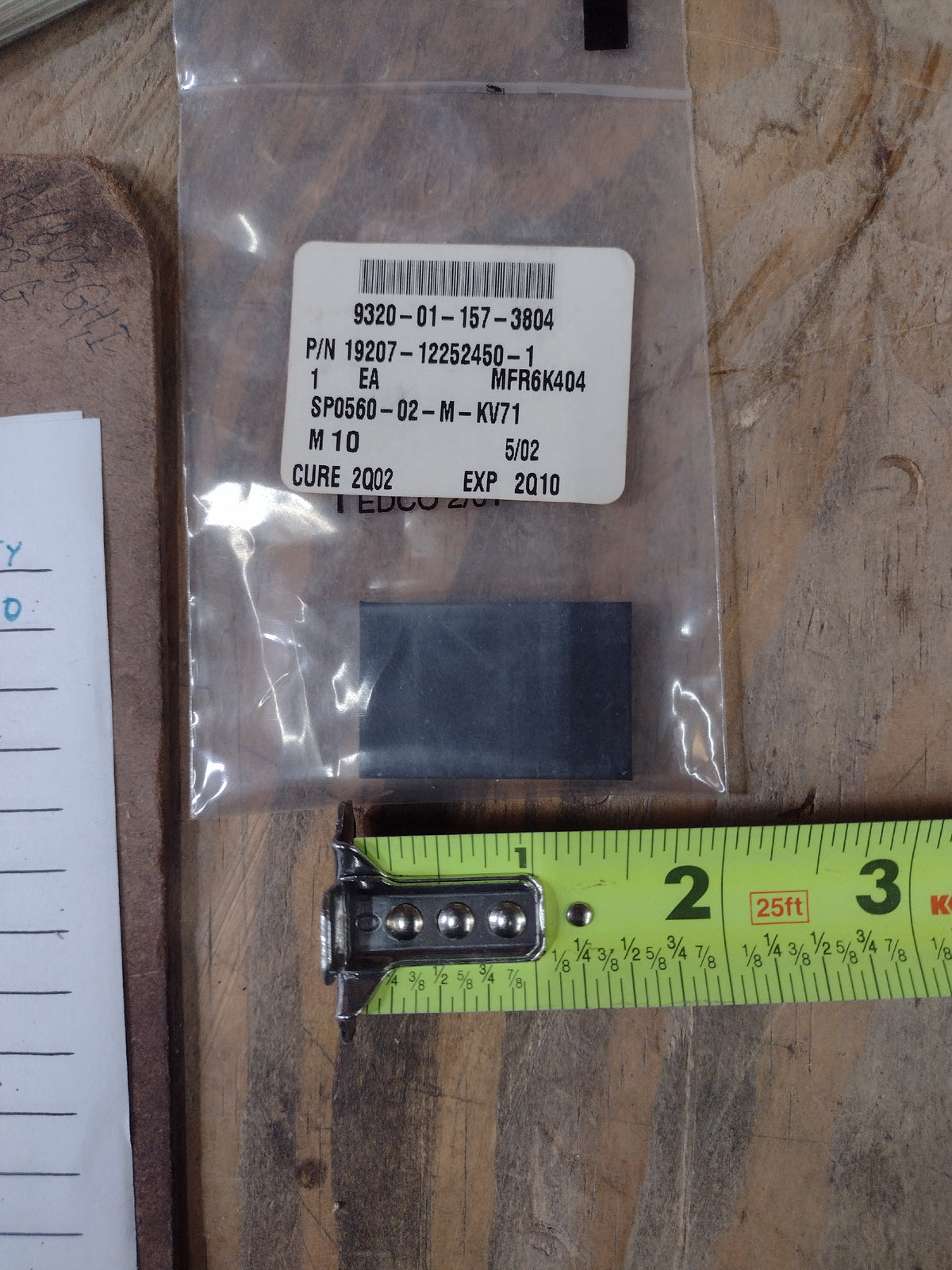 U S Army Tank Automotive Command 12252450-1 Rubber Strip - NSN 9320-01-157-3804 - inventory label
