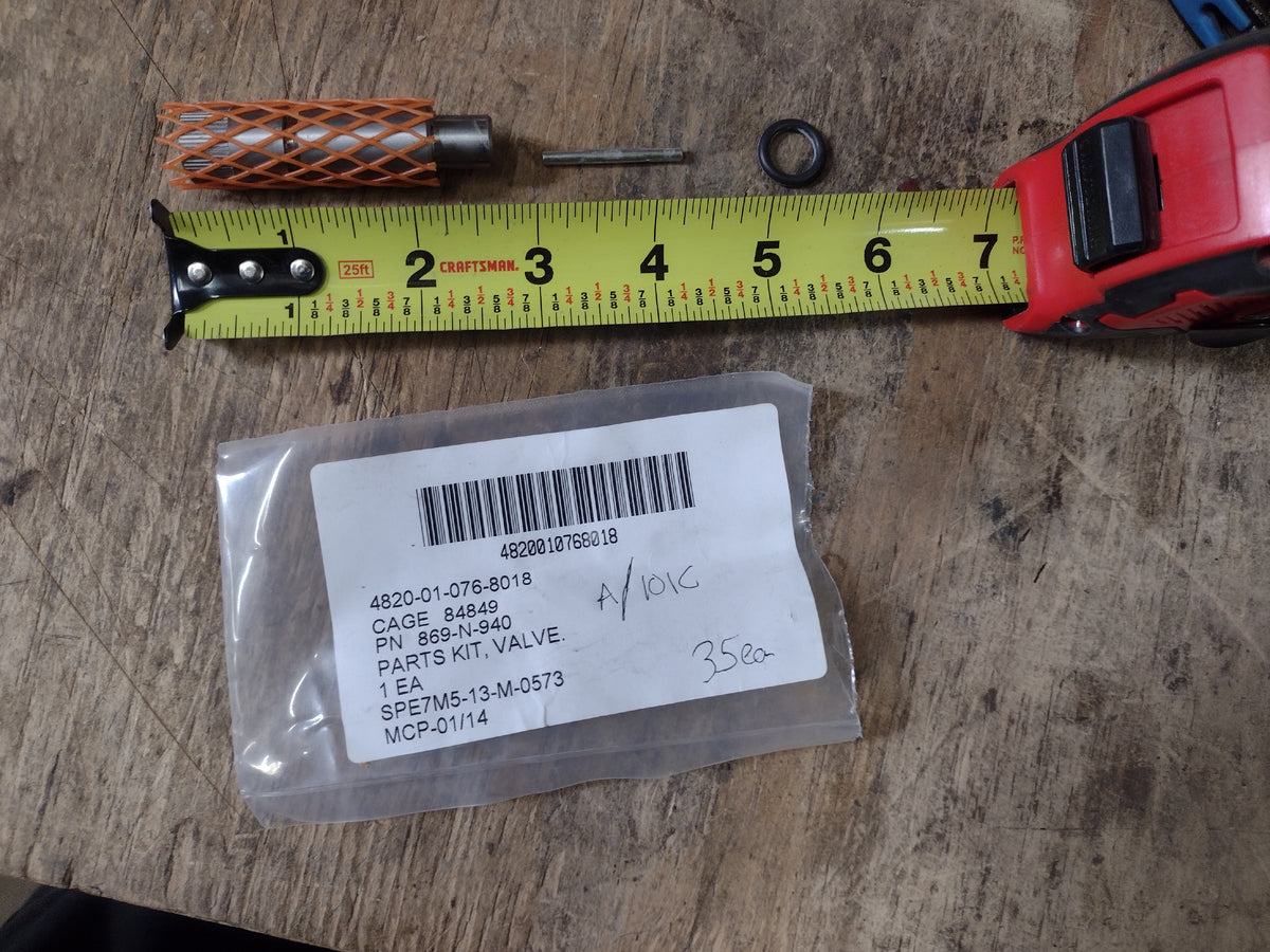 Milwaukee Valve Co 869-N-940 Parts Kit, Valve - NSN 4820-01-076-8018 - inventory label