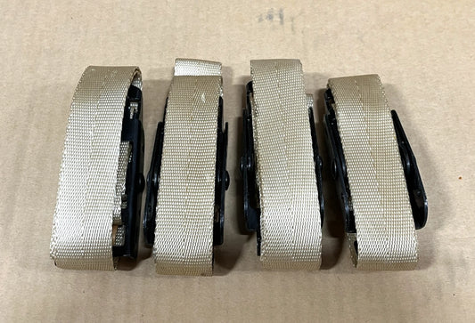 (4) M998 HMMWV HUMVEE TAN STRAP WEBBING STRAP, WEBBING STORAGE RACK MILITARY