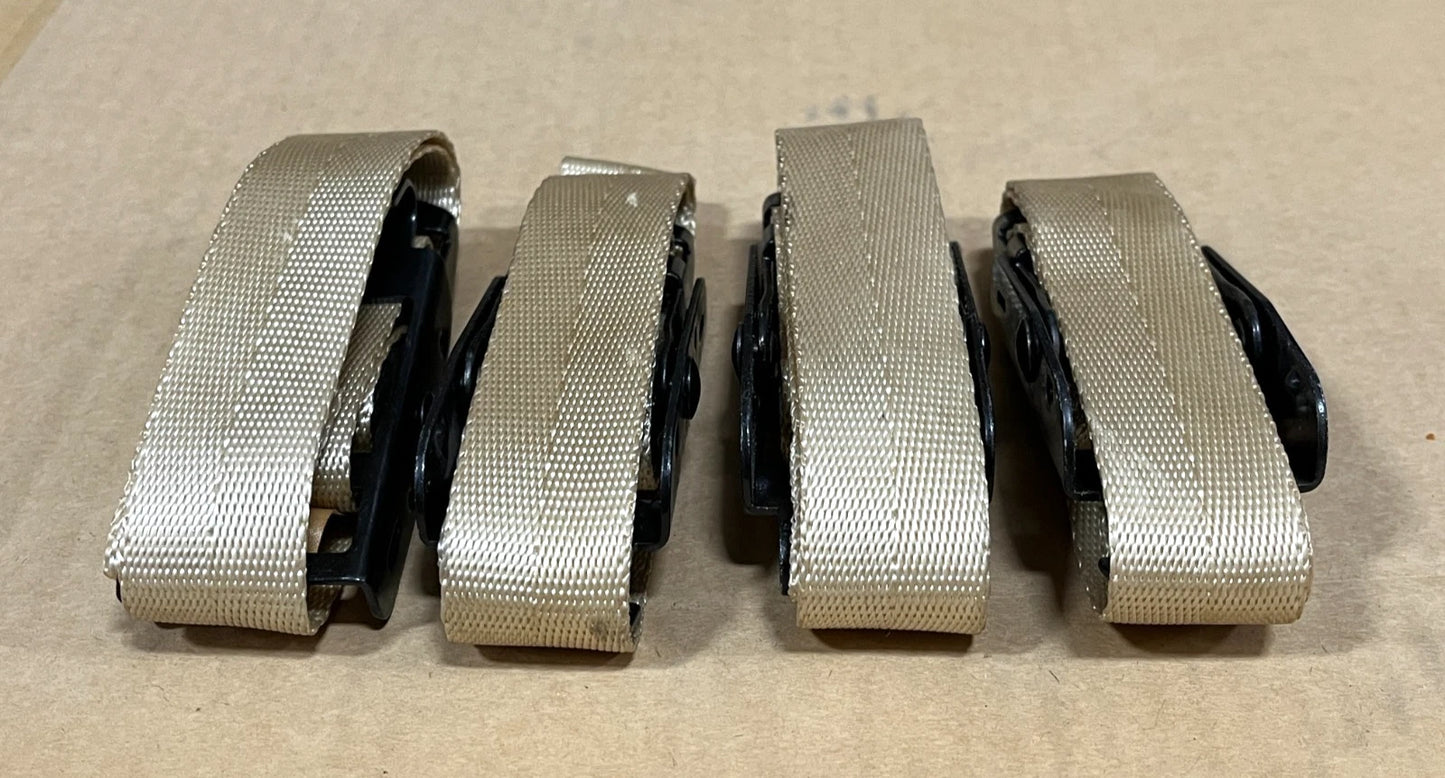 (4) M998 HMMWV HUMVEE TAN STRAP WEBBING STRAP, WEBBING STORAGE RACK MILITARY