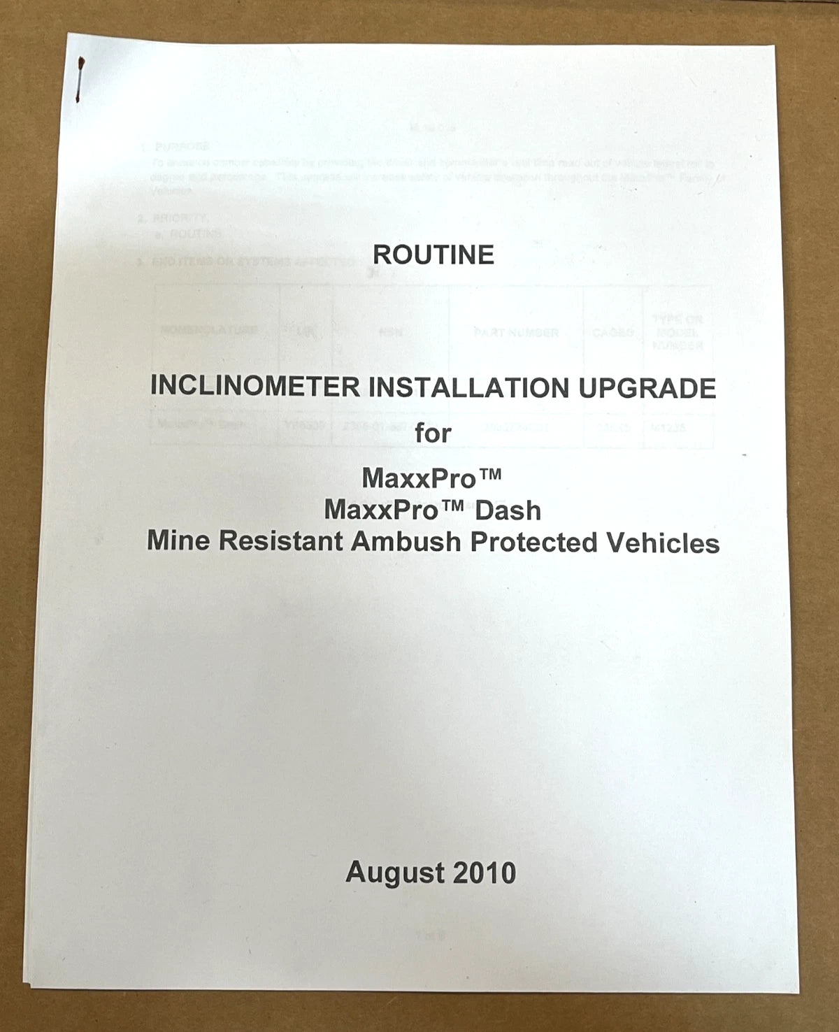 HMMWV MRAP FMTV M35A2 OFF ROAD MILITARY TRUCK INCLINOMETER 3708019C91 2540-01-586-5252