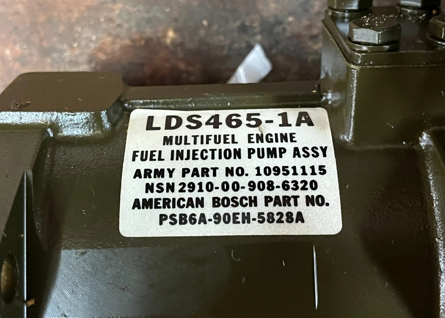 5 Ton LDS 465 Injection Pump M800 5 Ton Military Injection Pump 2910-00-908-6320