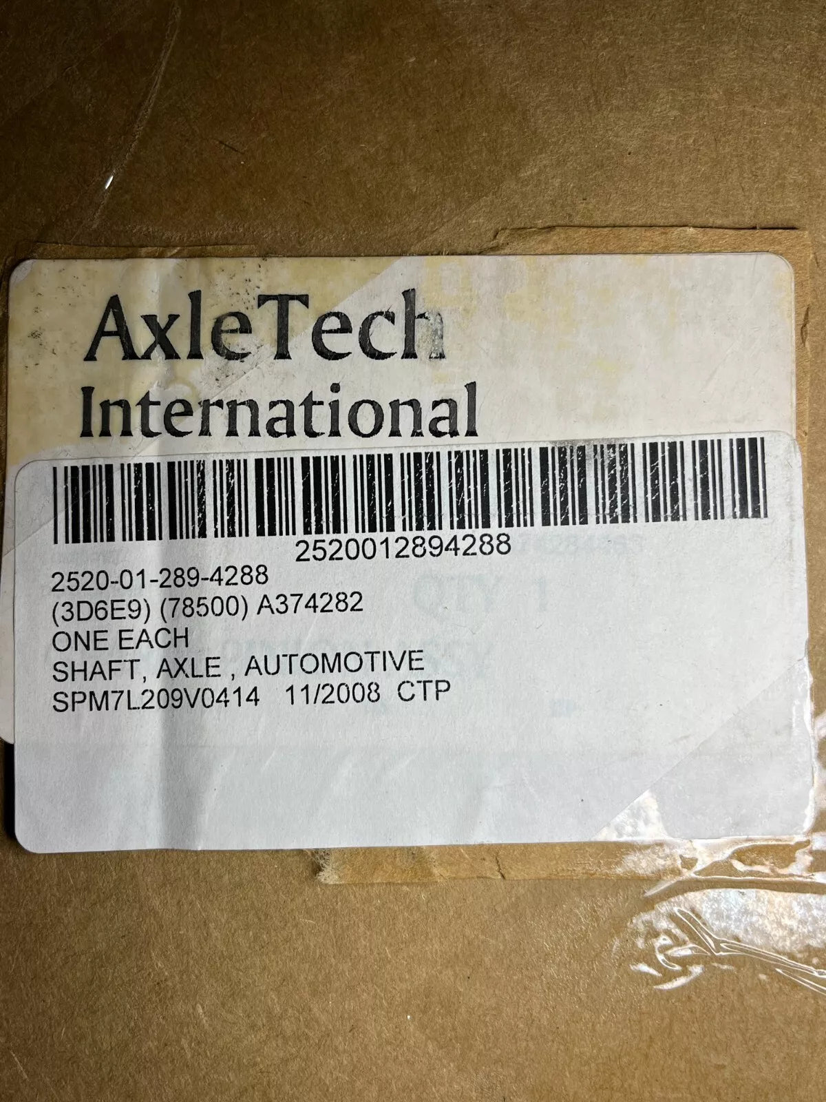 AXLETECH / MERITOR FORKLIFT / TRUCK AXLE SHAFT 2520-01-289-4288