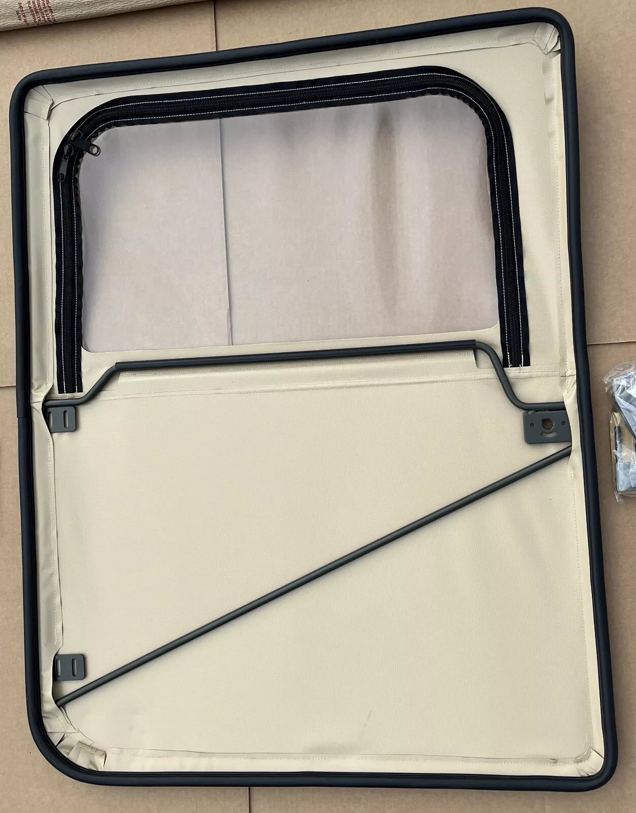 M998 HMMWV HUMVEE 2 MAN TAN SOFT TOP KIT 2 DOOR SET CURTAIN BOW RAIL HARDWARE