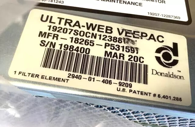 M1 Abrams 2940-01-406-9209 P531597 12388171 P14-0494 Filter Element Intake