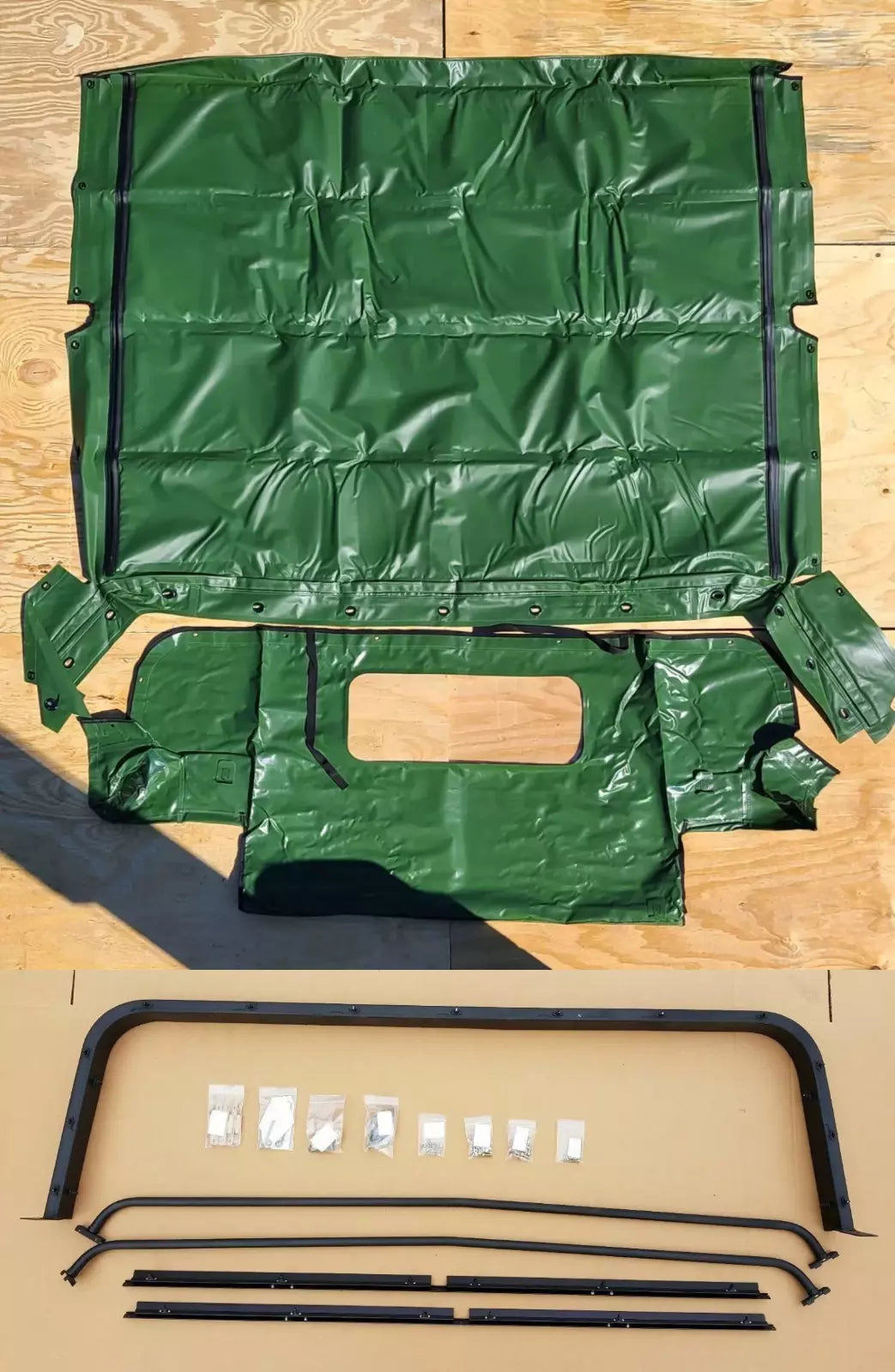 HMMWV 4 MAN SOFT TOP KIT GREEN M998 C-Pillar/Bows/Rails/Hardware - (NO DOORS)