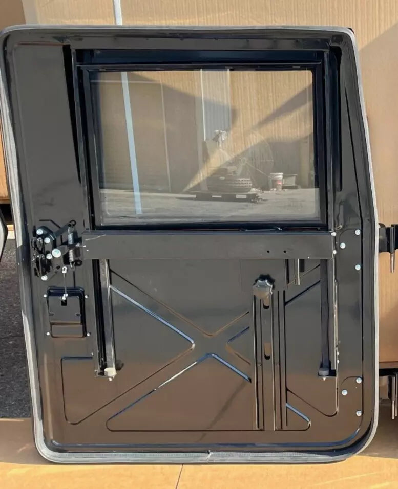 NEW BLACK METAL HMMWV DRIVER'S SIDE FRONT DOOR LH X DOOR 2510-01-257-3903