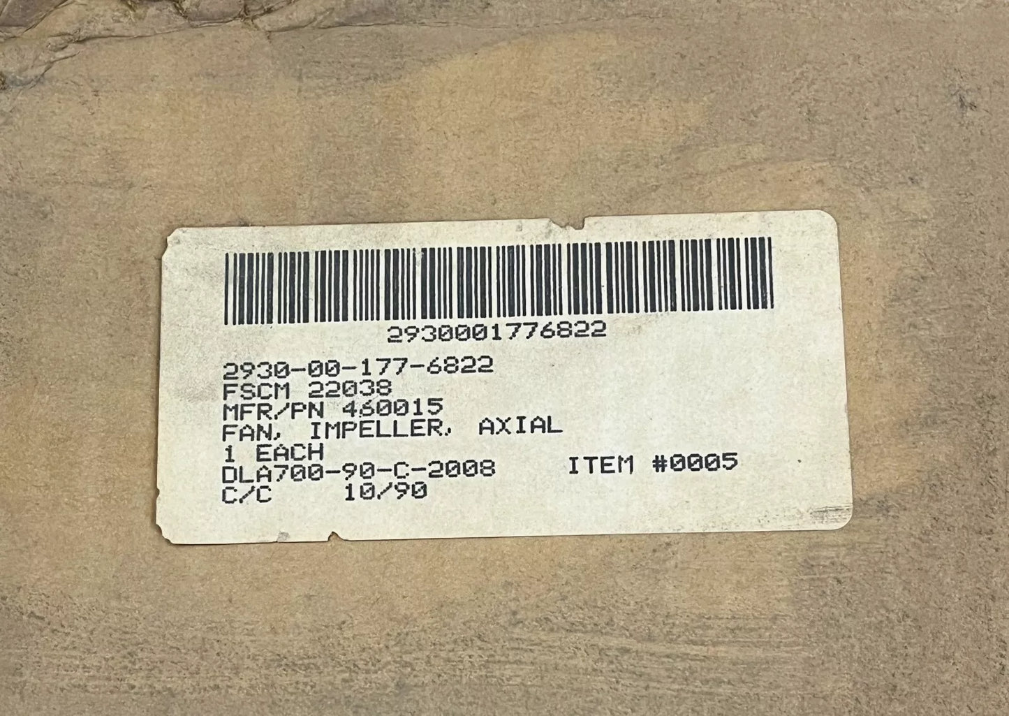 M813A1, M-923 CARGO 5 TON AXIAL IMPELLER FAN 460015 11664469 2930-00-177-6822
