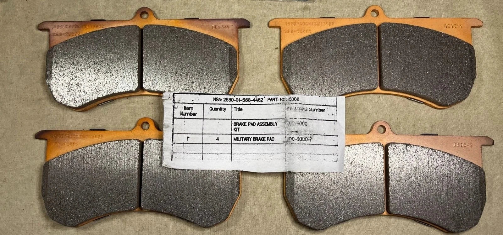Hmmwv Humvee Ecv Brake Pad M1151 M1152 M1165 2530 01 568 4462 Later hmmwv-humvee-ecv-brake-pad-m1151-m1152-m1165-2530-01-568-4462-later