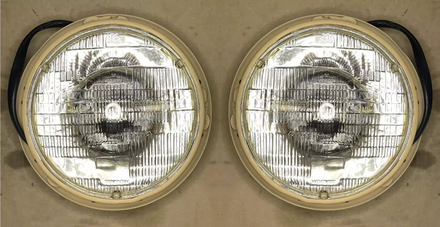 MRAP COUGAR 9" 24V HEADLIGHT SET W/ BULB & CLEAR LENS 3006887 6220-01-550-2214