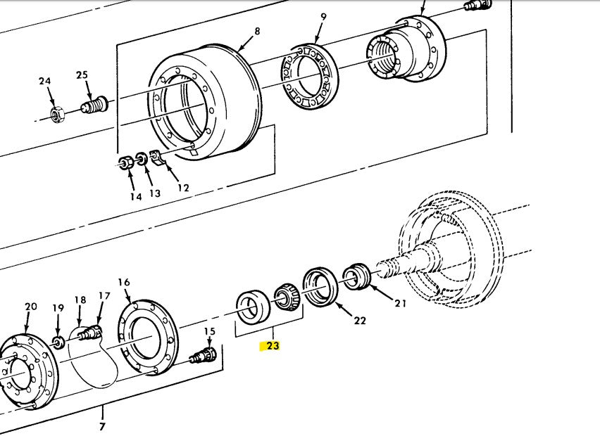 M809 5 Ton Truck Inner Hub Bearing M39 M54 M939A1 Series Axle