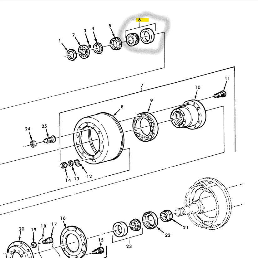 M809 5 Ton Truck Outter Hub Bearing M39 M54 M939A1 Series Axle