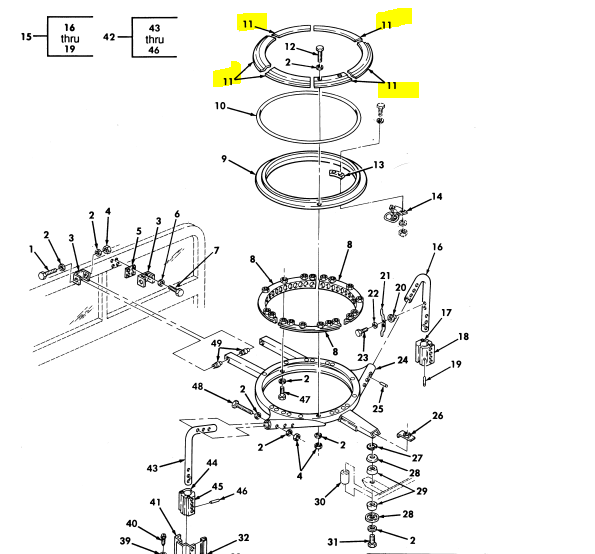 (6)  HMMWV M998 Humvee Molding Turret Hard Top KIT 12340312 5584086 2590-01-185-3112
