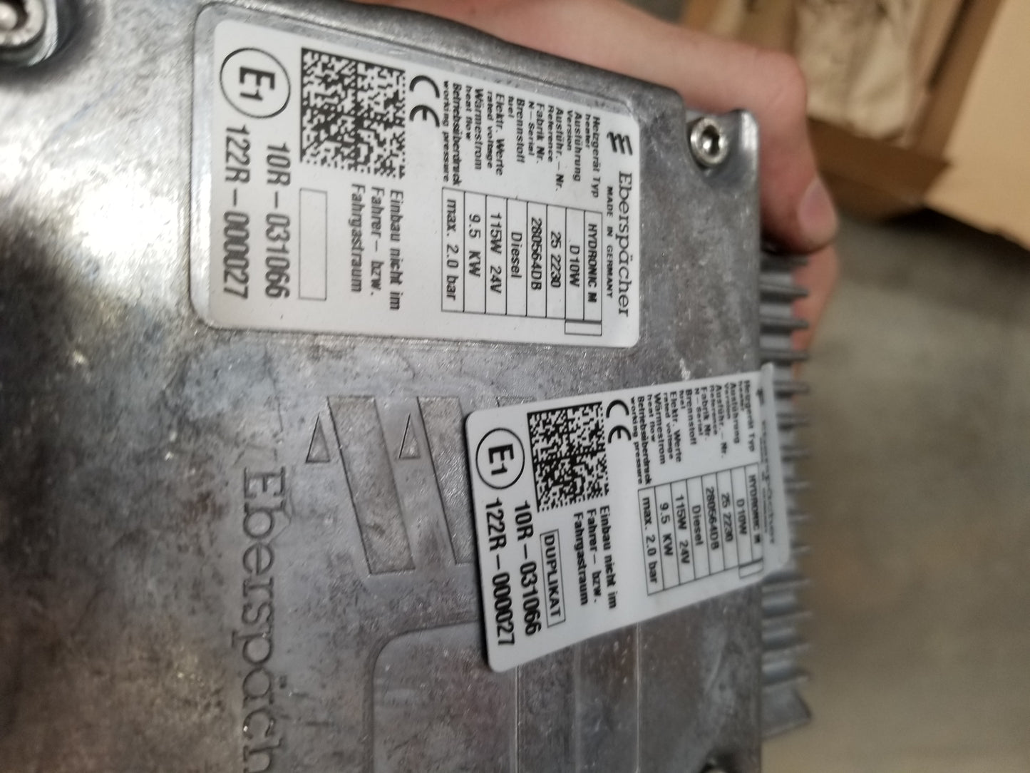 MRAP EBERSPACHER Heater 2800564DB 25 2230 115W 24V 9.5 KW max 2.0Bar Hydronic M