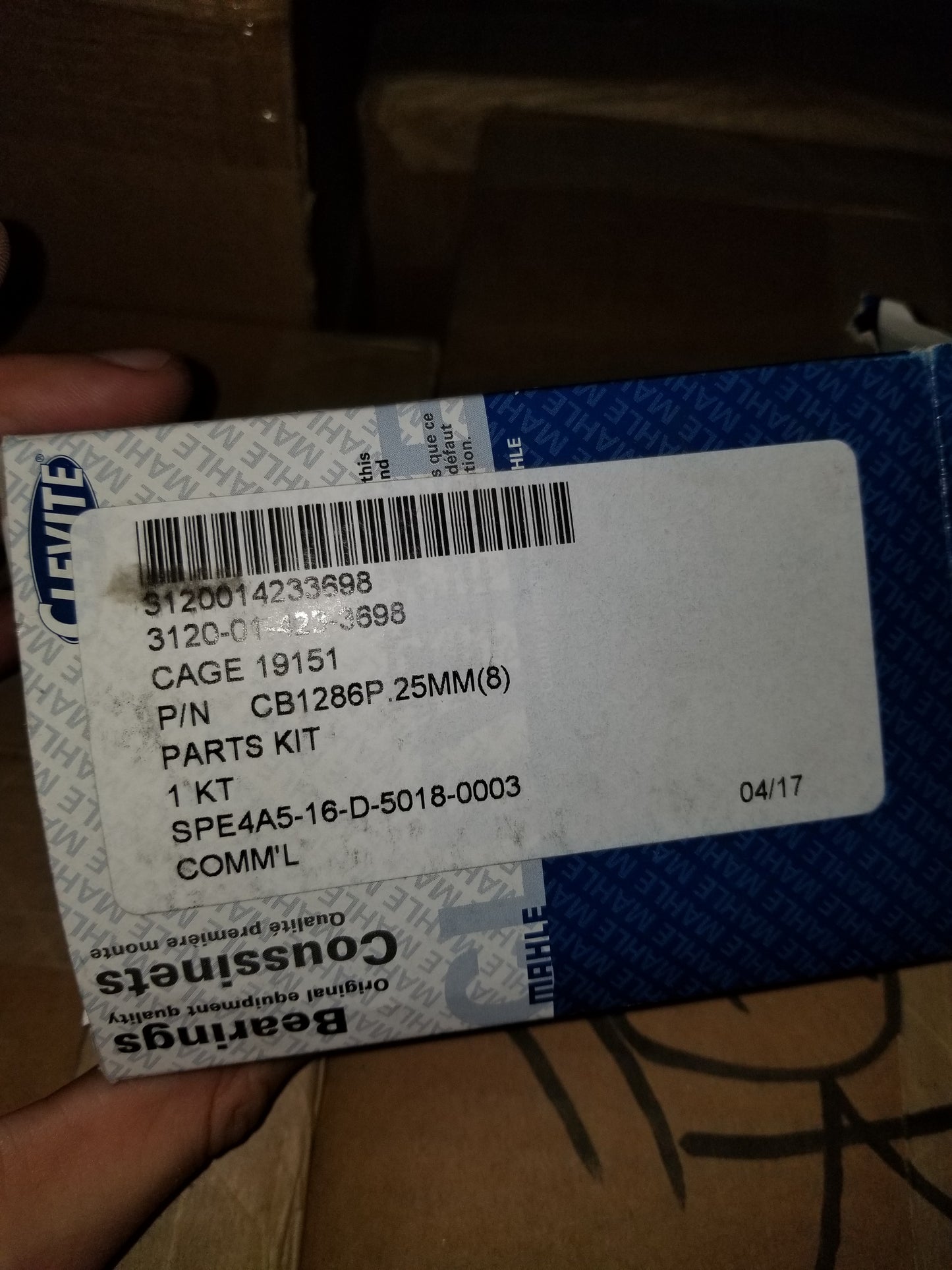 3120-01-423-3698 CB1286P.25MM(8) 3120PL0650895 CB1286P.25MM Bearing Set