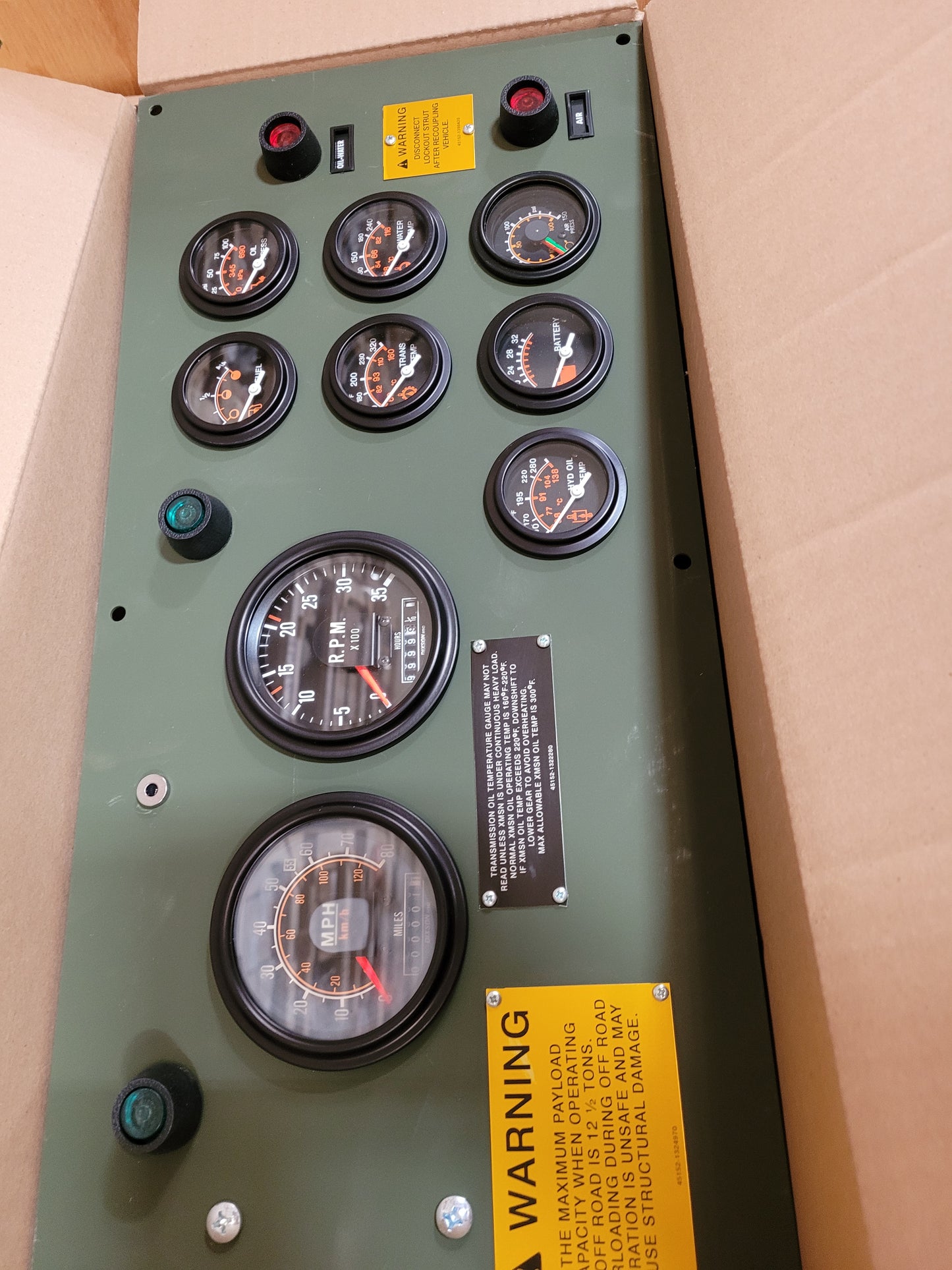 OSHKOSH HEMTT MK48 DASH PANEL 1430590U 2510-01-233-4841 HET