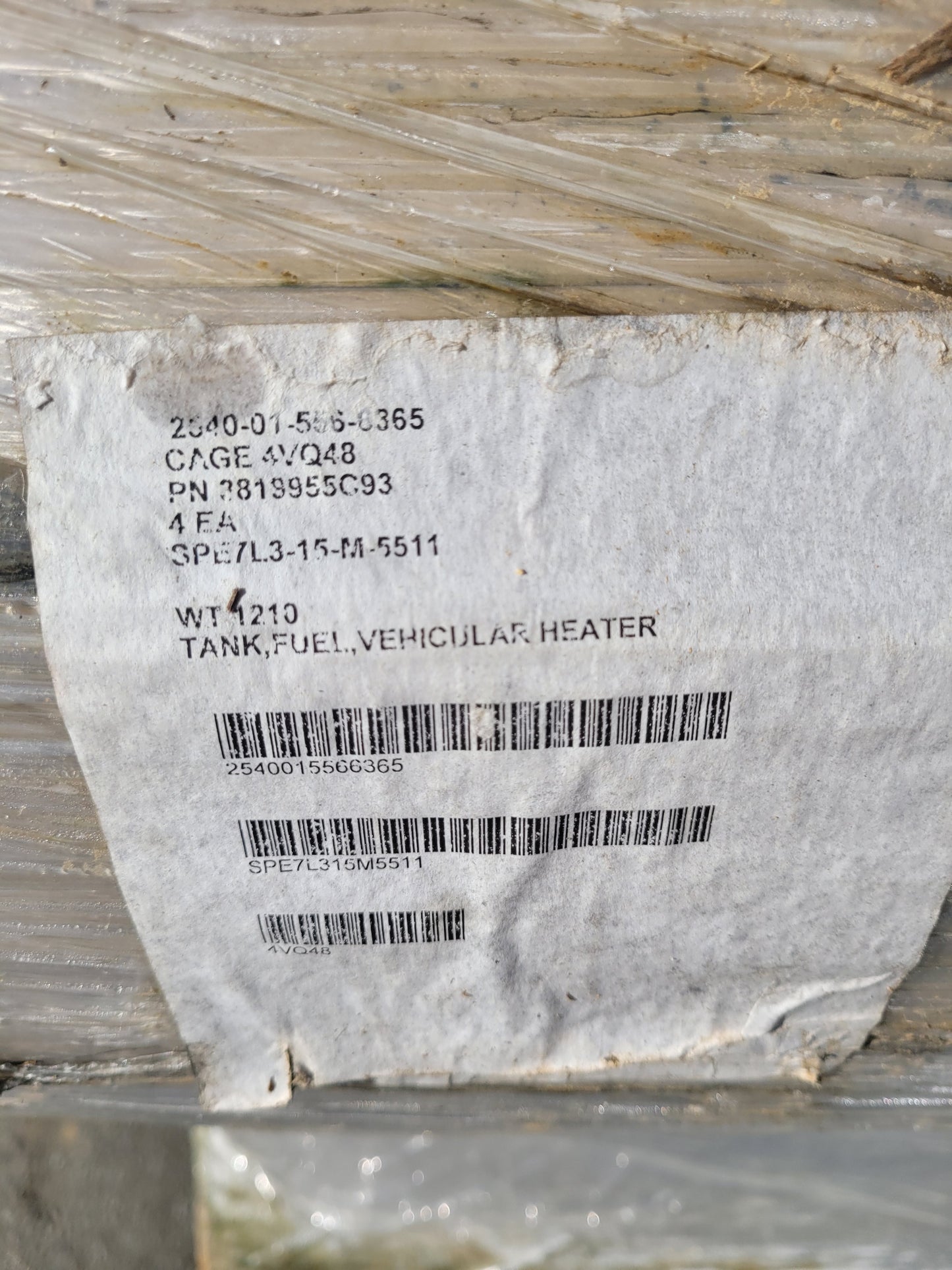 3819955C93 TANK,FUEL,VEHICULAR HEATER 2540-01-556-6365 MRAP