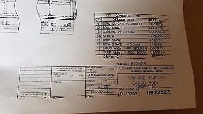 5 TON M809/M939 Series CARGO Cover KIT M923/M925 11672523 Military Truck CAMO GREEN