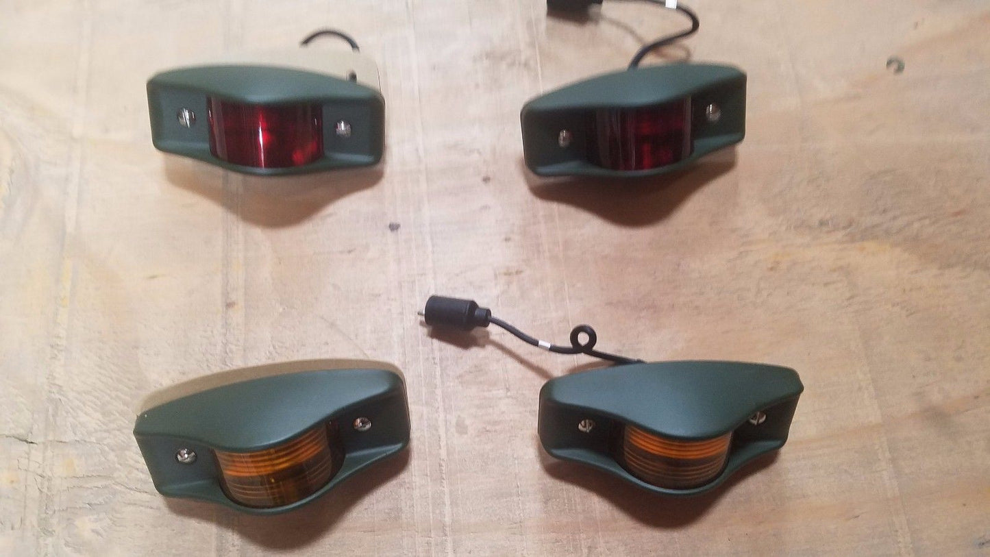 HMMWV M998 Humvee SIDE MARKER KIT (4) Red, Amber Military Truck 24V  FRONT M35A2