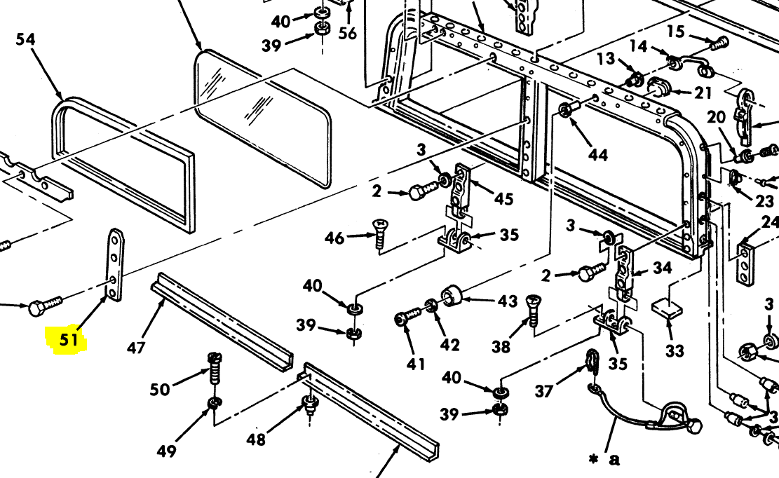 HMMWV Center Standard Windshield Retainer M998 Humvee  P/N 12338843