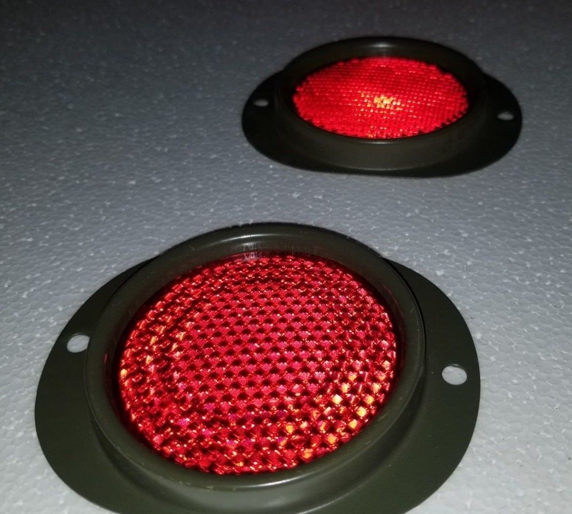 HMMWV REFLECTOR SET of 2 RED MS35387-1 HUMVEE M998 HUMMER