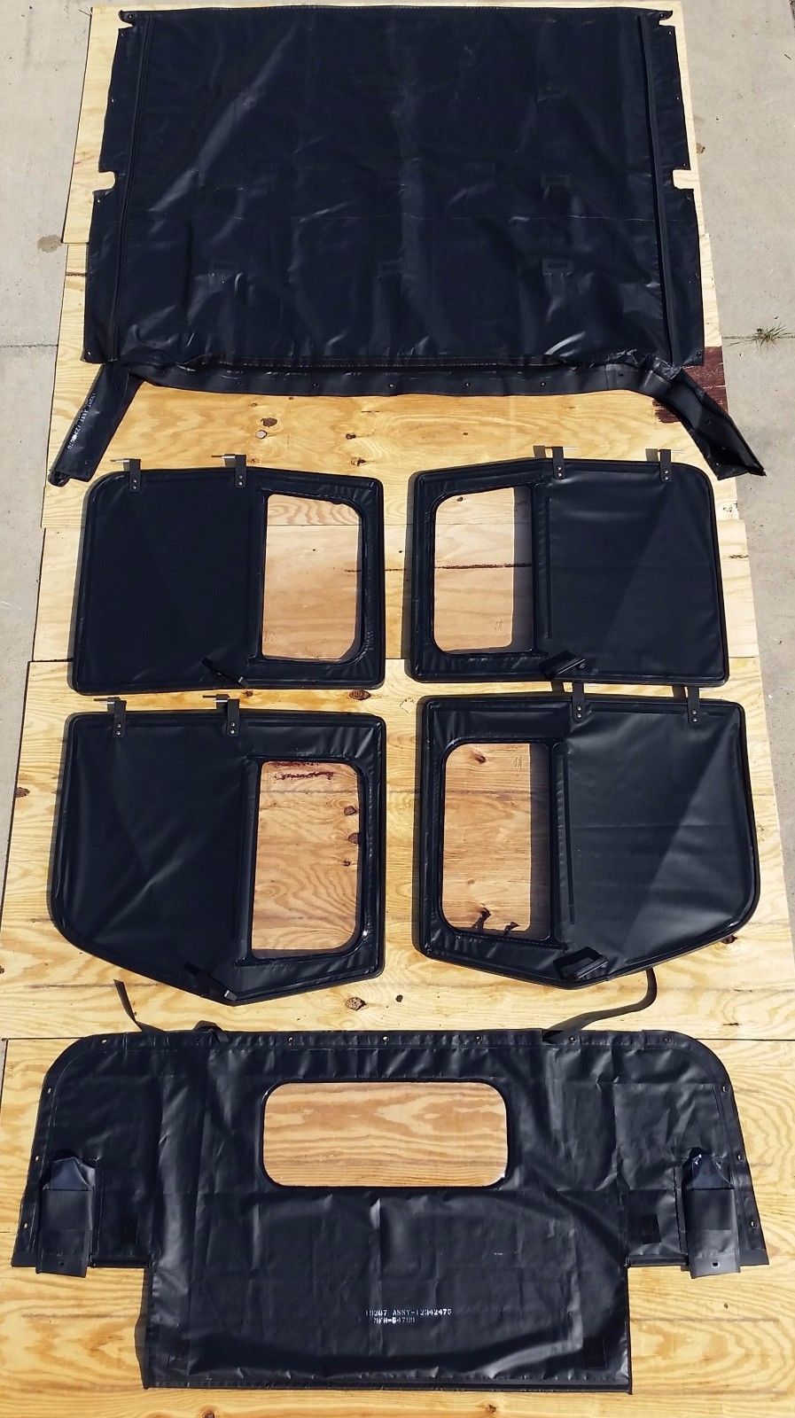 NEW HMMWV 4 Man Soft Top KIT BLACK Humvee M998 4 Doors, C-Pillar, Bows, Rails